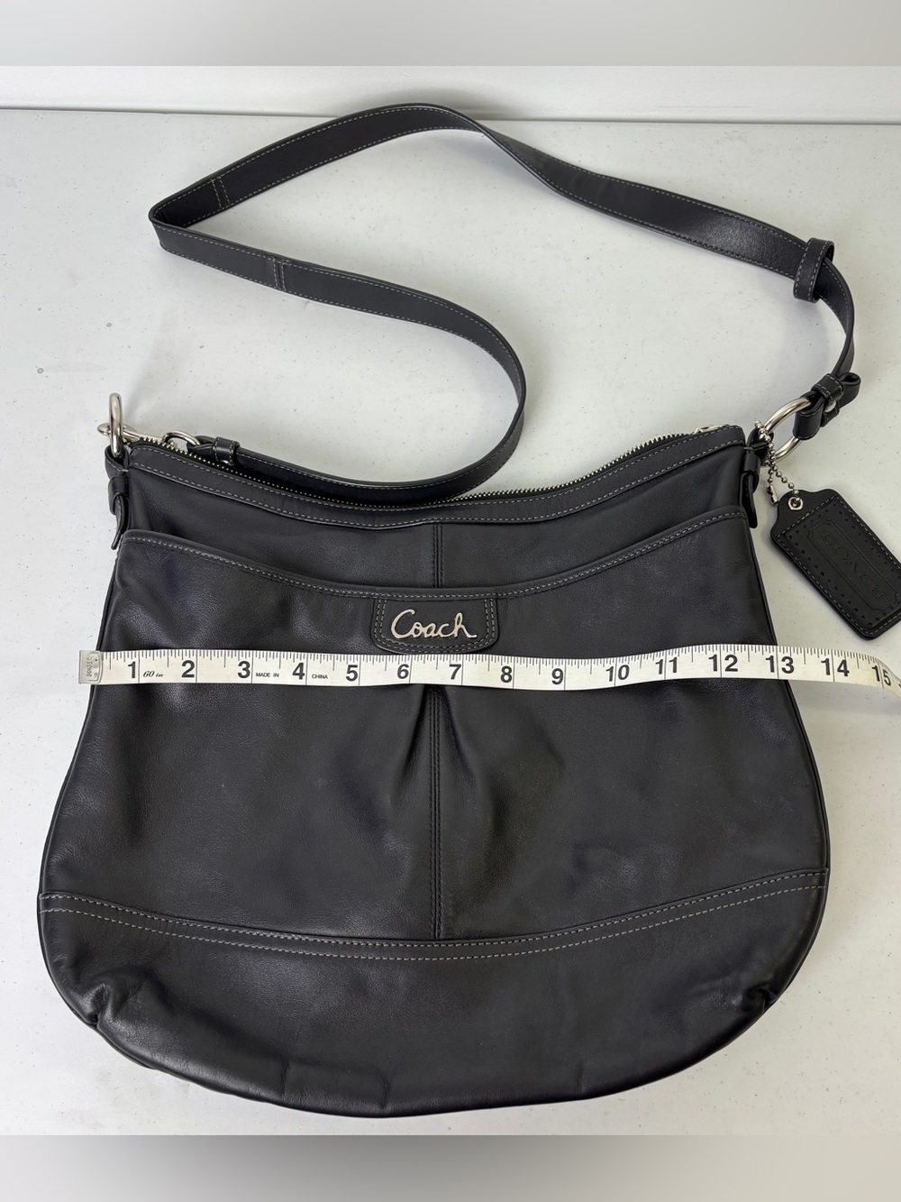 Coach Black Park Leather Duffle Purse - Picture 3 of 5